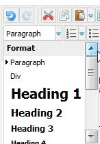 Content editor style drop down box